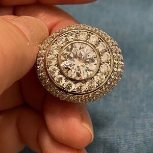 Sterling Silver Crystal Halo Ring